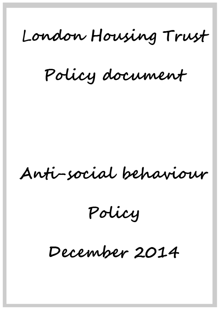 Lht Anti Social Behaviour Policy Dec14 Aves Housing